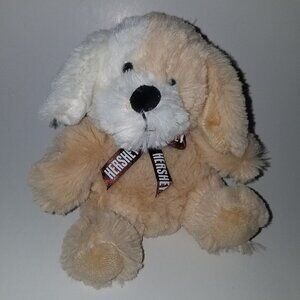 Hershey's Tan Puppy Dog Plush Lovey 6" Stuffed Toy Gift Brown Bow Galerie Candy